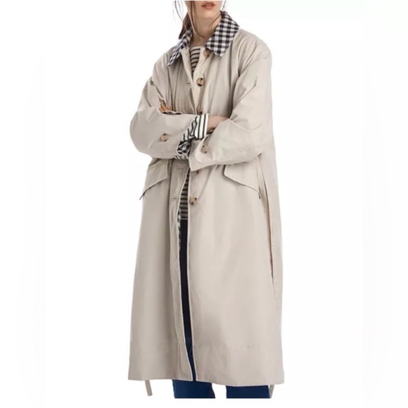 Barbour by Alexa Chung Glenda gingham long trench coat - Picture 2 of 14